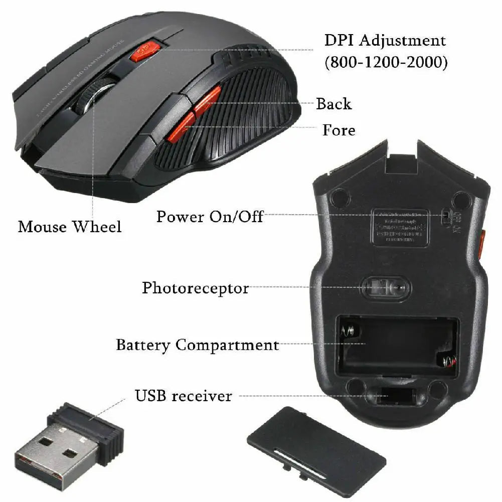 2.4Ghz Mini Wireless Optical Gaming Mouse - Electrifick Wants