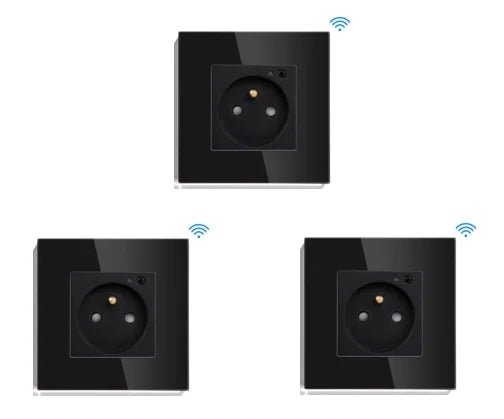 Bseed Wifi Wall Socket France Standard Crystal Glass Panel Smart Socket Outlets Work With Tuya Google Home Alexa Timer APP - Electrifick Wants