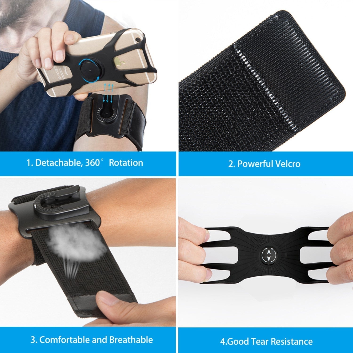 Detachable Swivel Arm Wrist Strap Sports Phone Case - Electrifick Wants