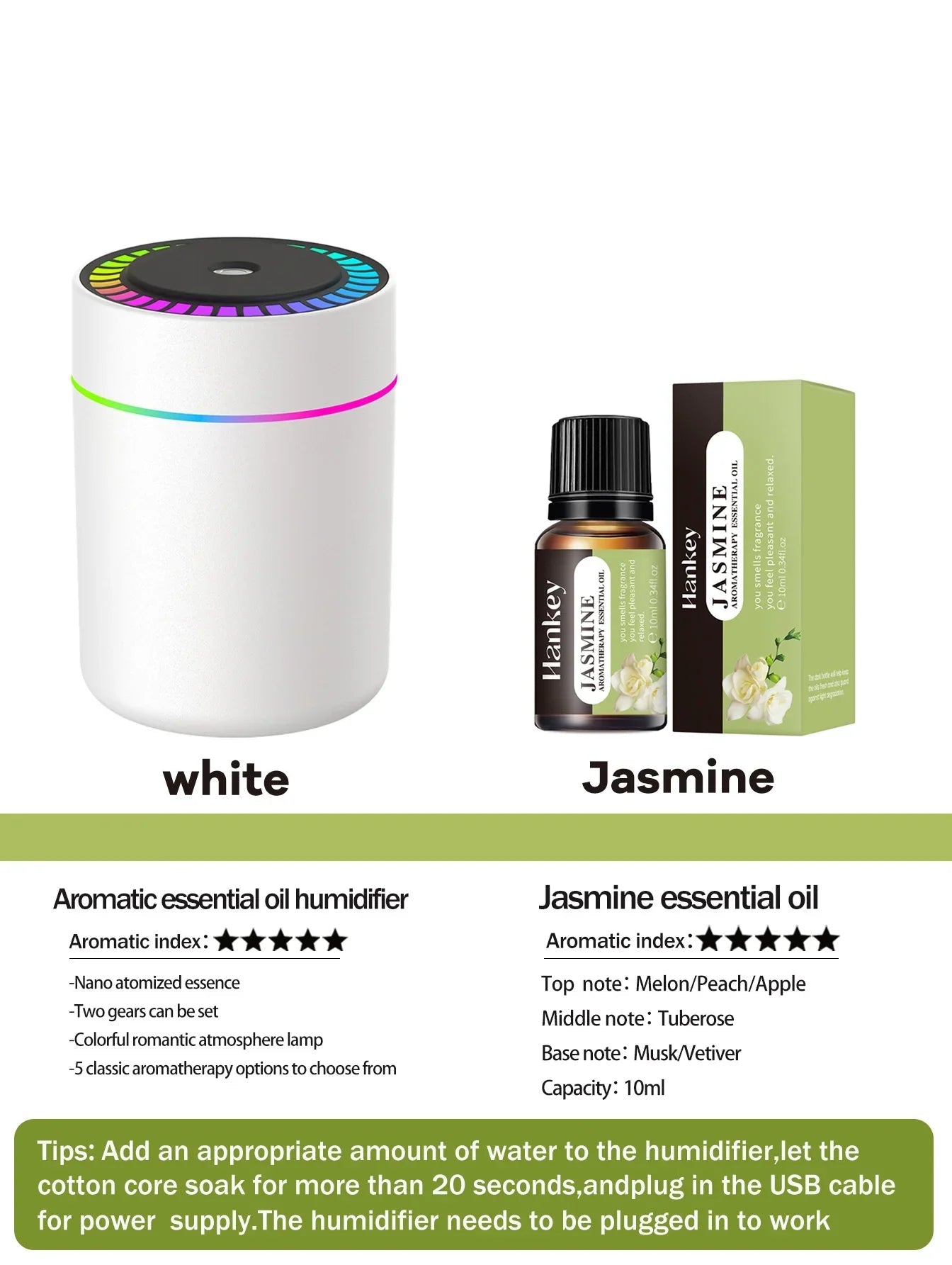 180ml Aromatherapy diffuser Humidifier Aromatherapy essential oil Air purifier Sleeping car carrying home LED 7 color light - Electrifick Wants