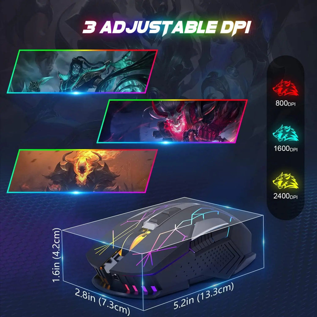 X18 Wireless Gaming Mouse 2.4G 7 RGB - Electrifick Wants