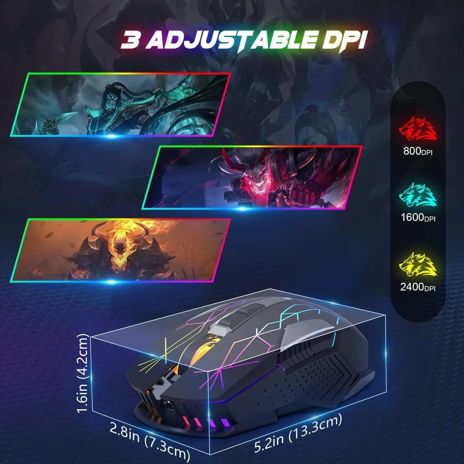 X18 Wireless Gaming Mouse 2.4G 7 RGB - Electrifick Wants